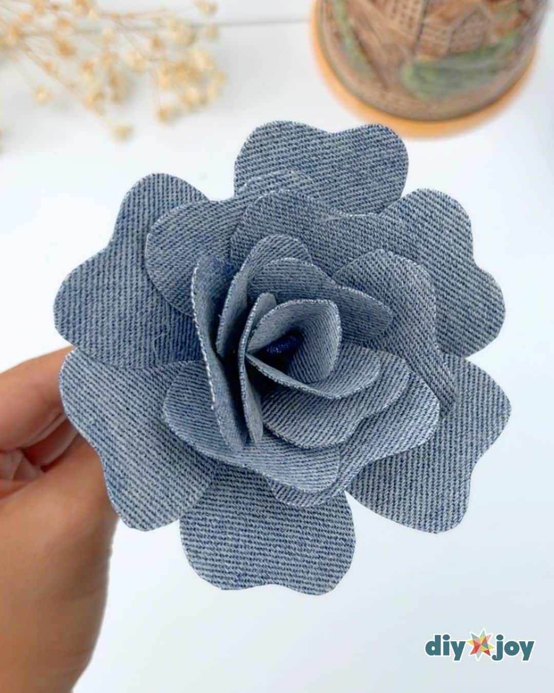 how to make denim flowers from denim scraps