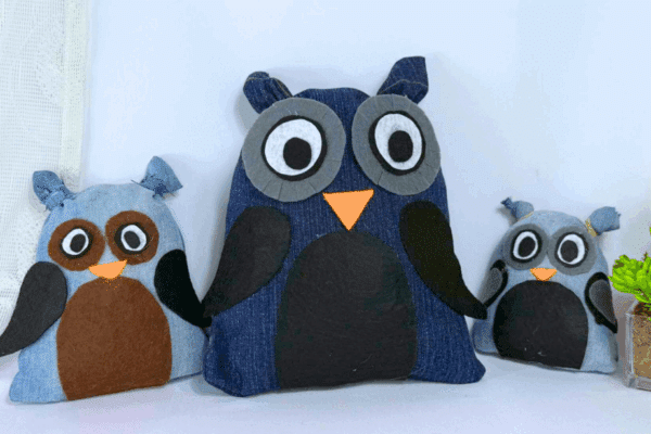 DIY Denim Jeans Owl