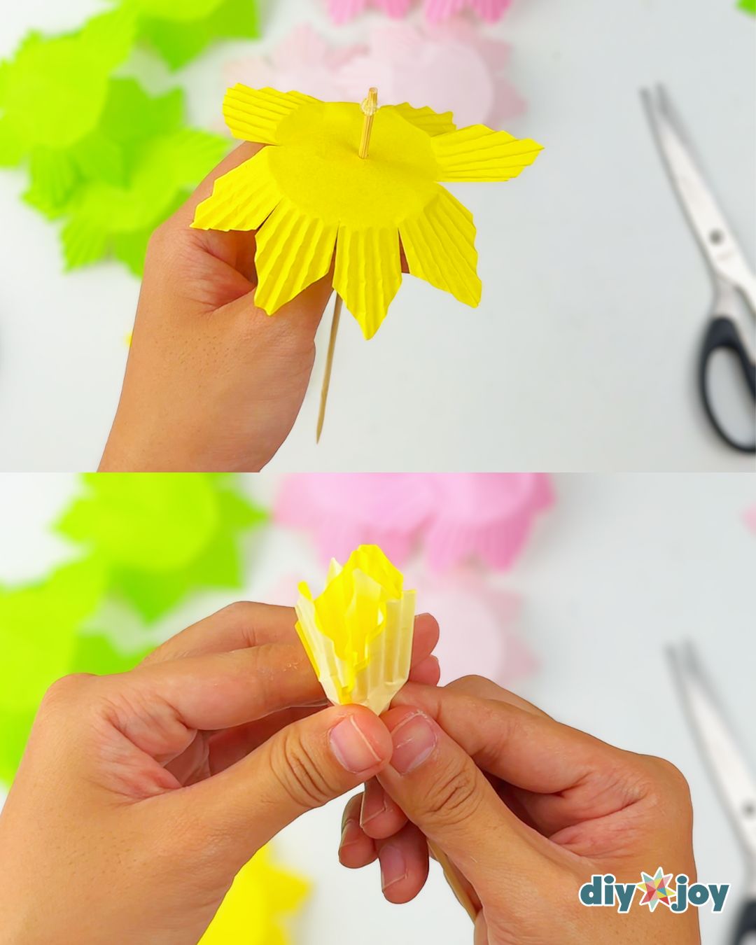 DIY paper flower with stem