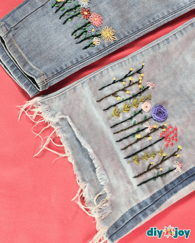 How to Embroider Flower on Jeans