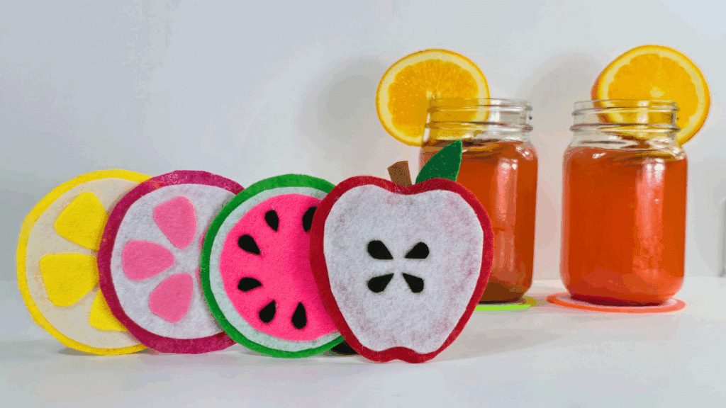 How to Make a colorful felt fruit coaster