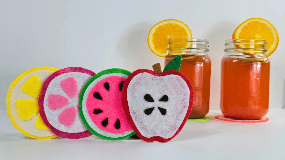 Felt Fruit Coasters - Cheap DIY Gifts Felt Fruit Coasters - Cheap DIY Gifts