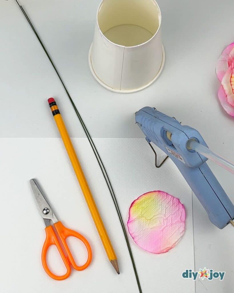 Toilet paper rose craft for beginners