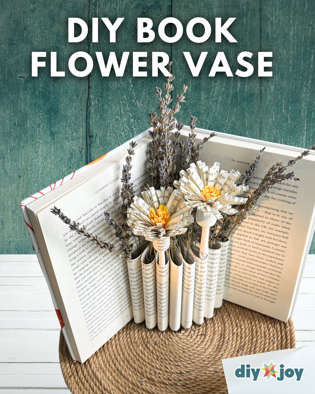 DIY Book Flower Vase - DIY Joy