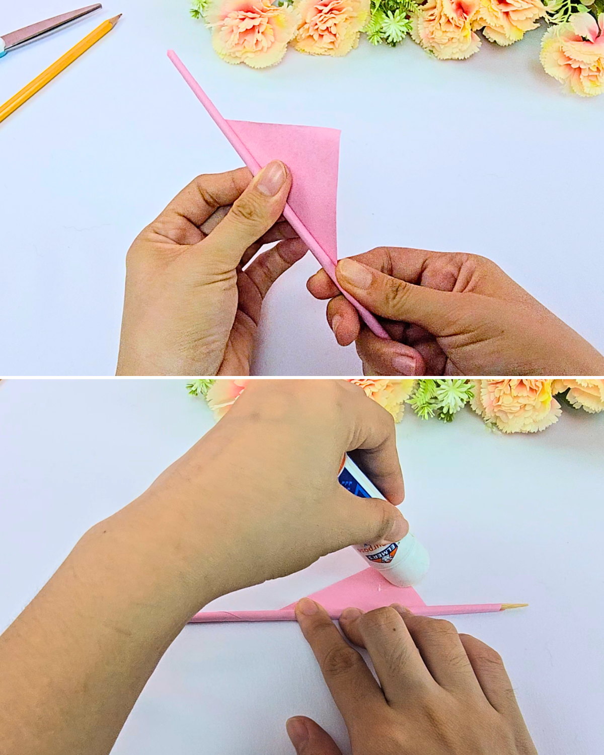 DIY Colored Paper Pen Holder