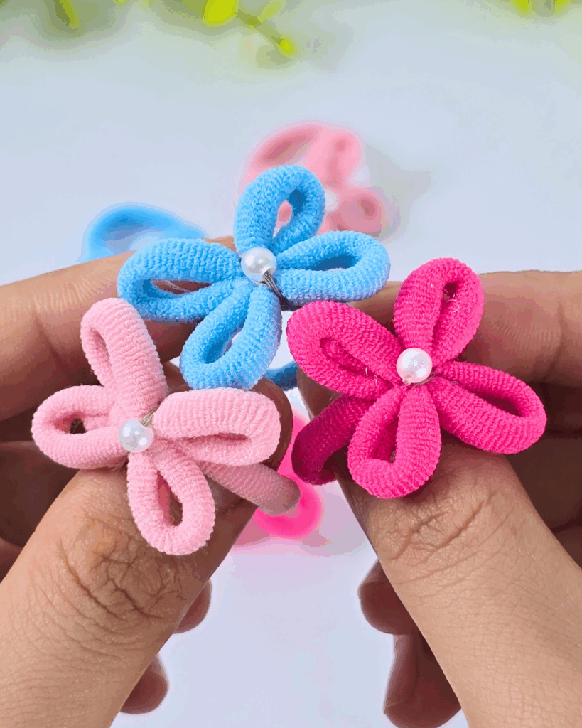 Easy DIY Flower Rings Using Just Hair Ties