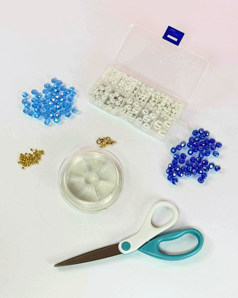 Materials for Beaded Flower Bracelet