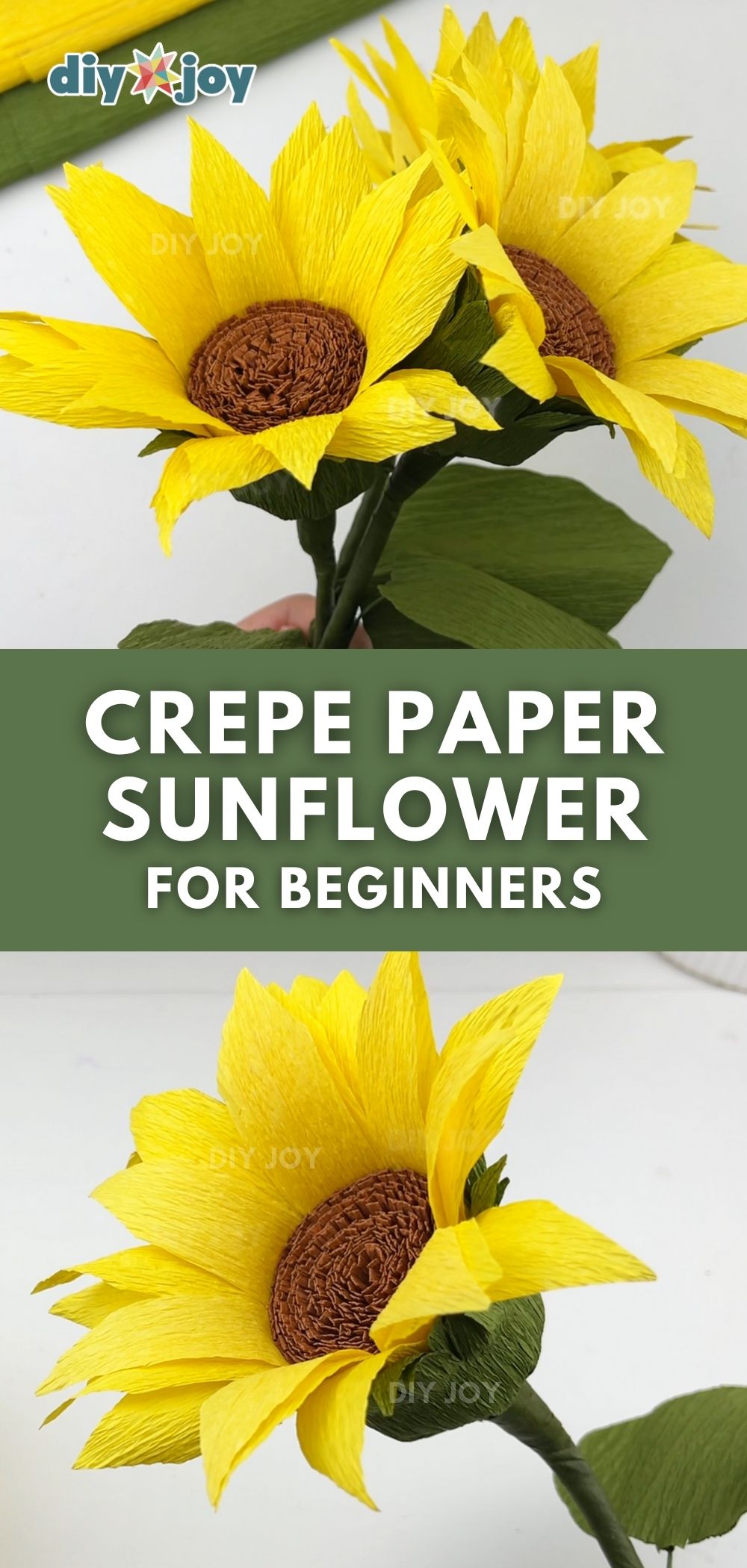 crepe paper sunflower for beginners