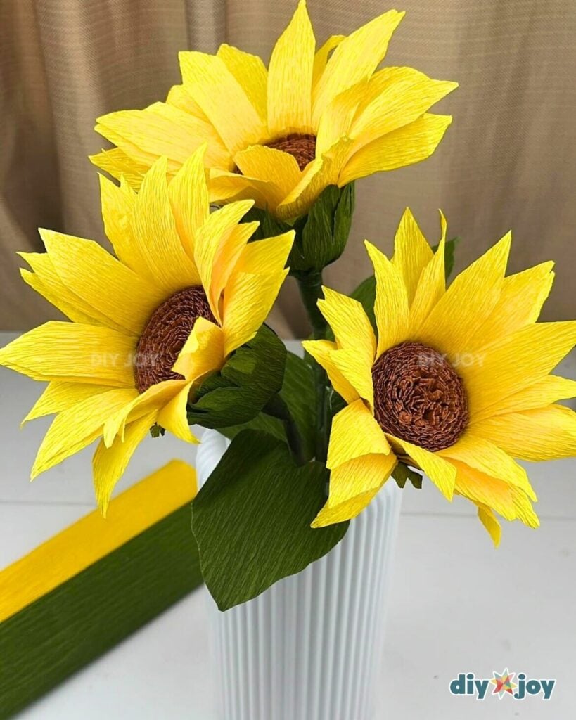 crepe paper sunflower tutorial