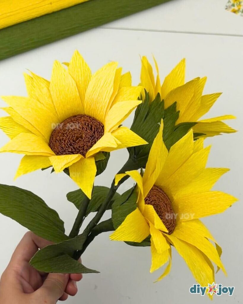 sunflower crepe paper flower