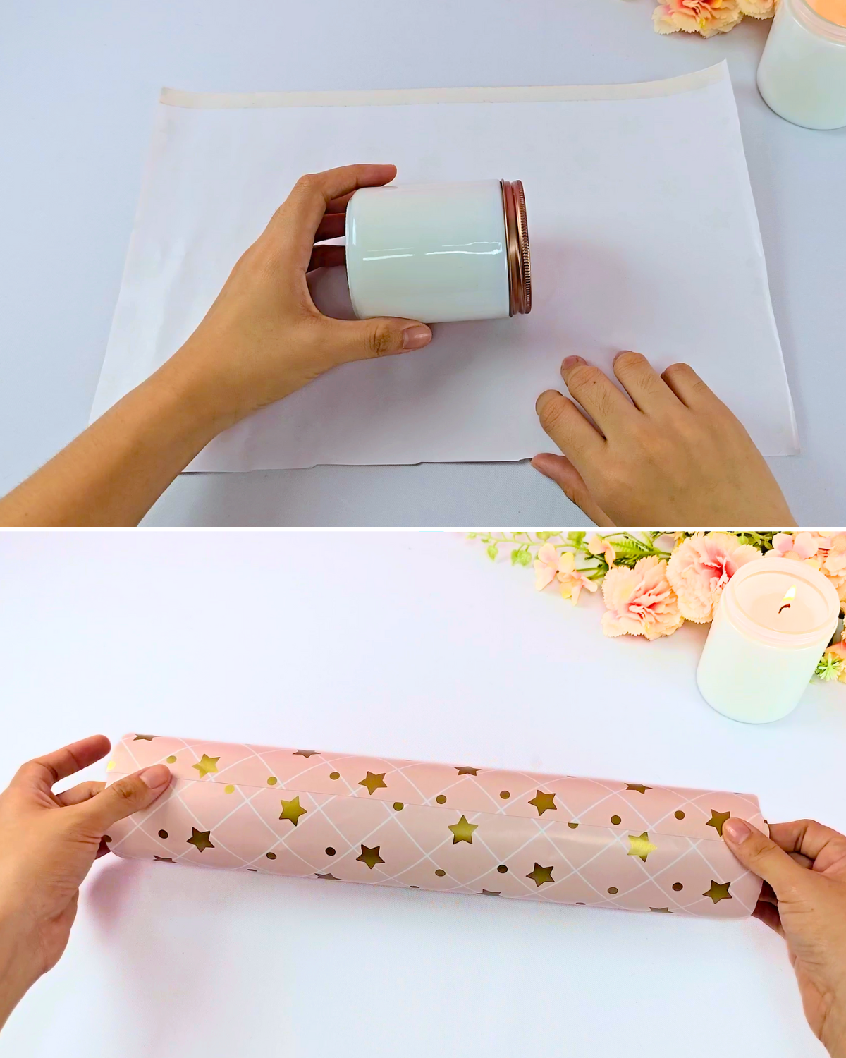 Easy DIY Candle Jar Wrapping Tutorial