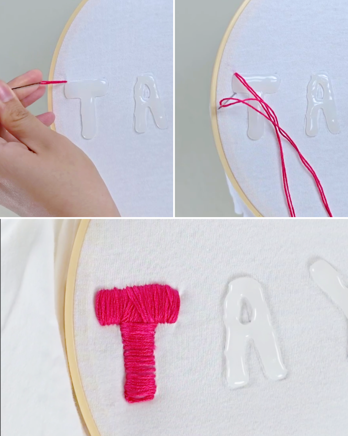 Easy DIY Name Embroidered T-Shirts