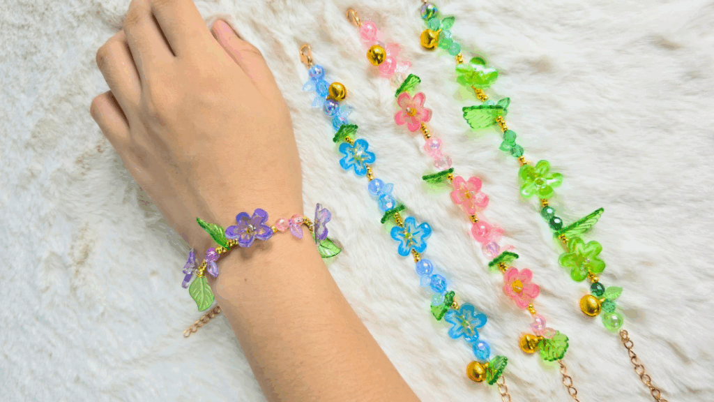 How to Make DIY Shrinky Dink Flower Bracelets