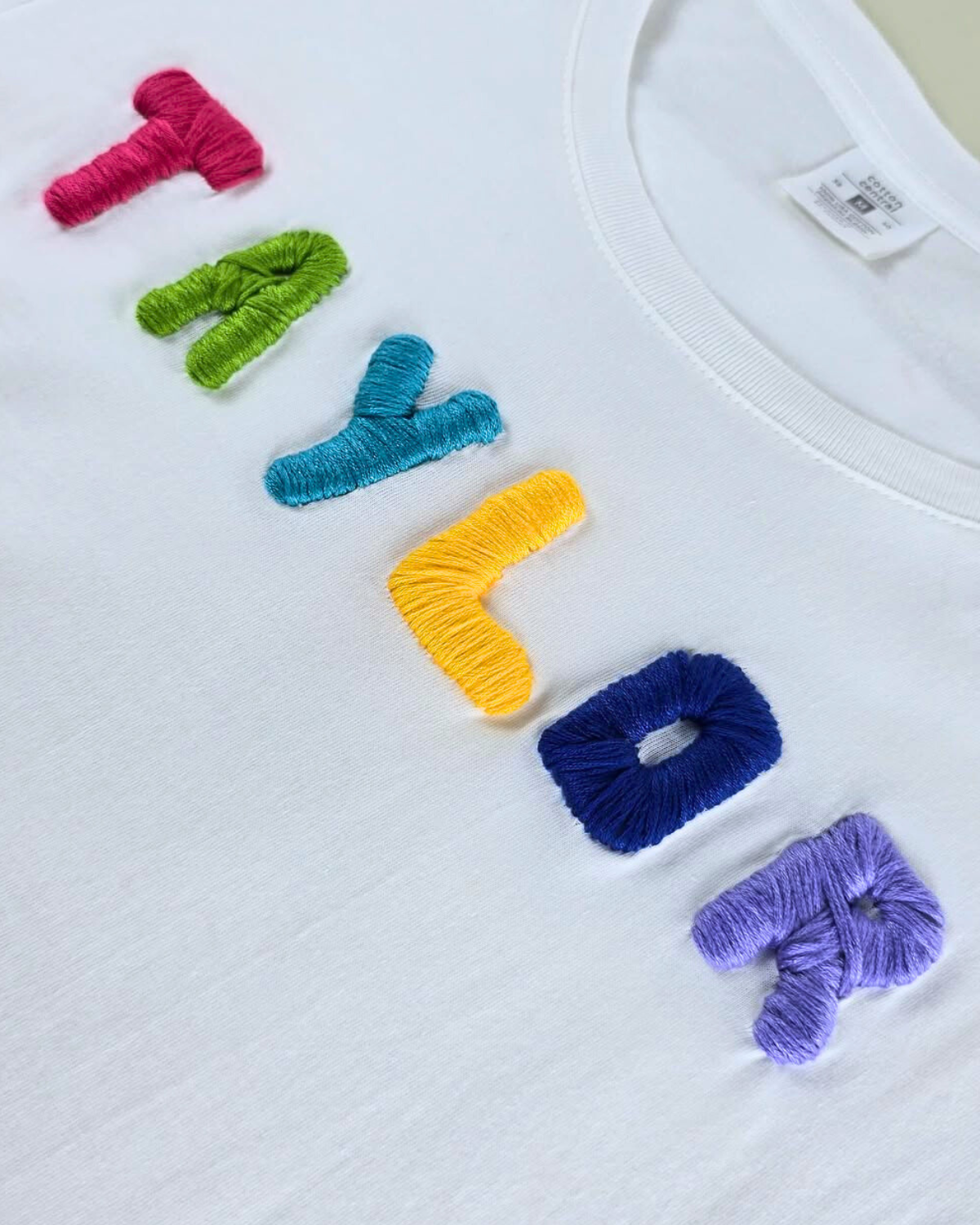 Step-by-Step T-Shirt Name Embroidery