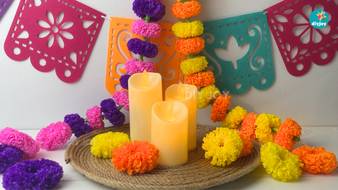Crepe Paper Marigold Garland - Best Fall Decorating Ideas Crepe Paper Marigold Garland - Best Fall Decorating Ideas