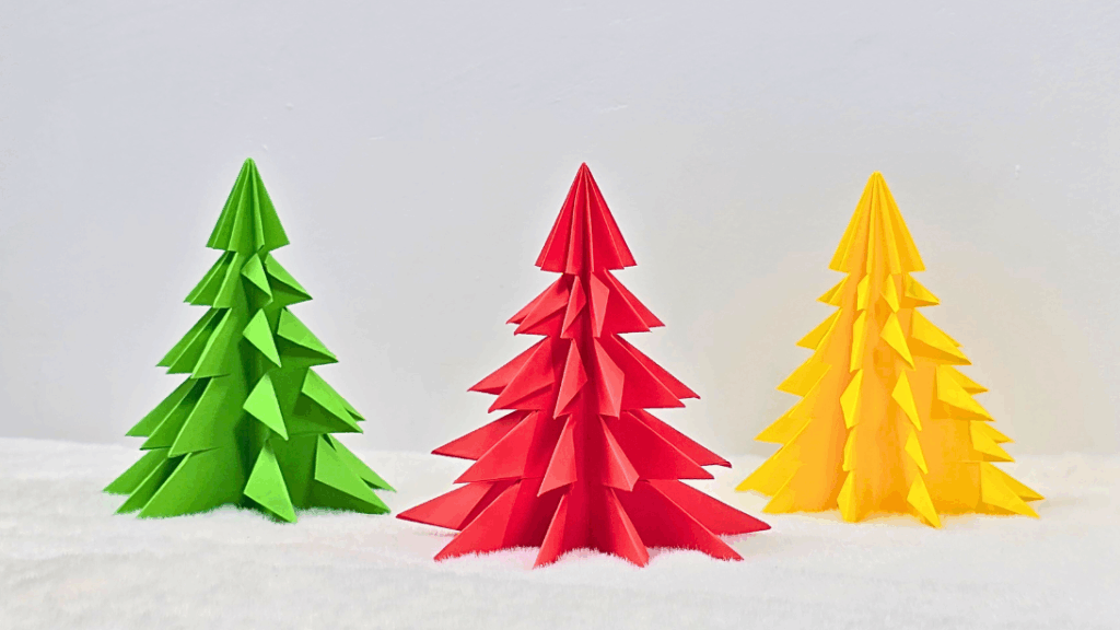 3D Origami Christmas Tree Tutorial