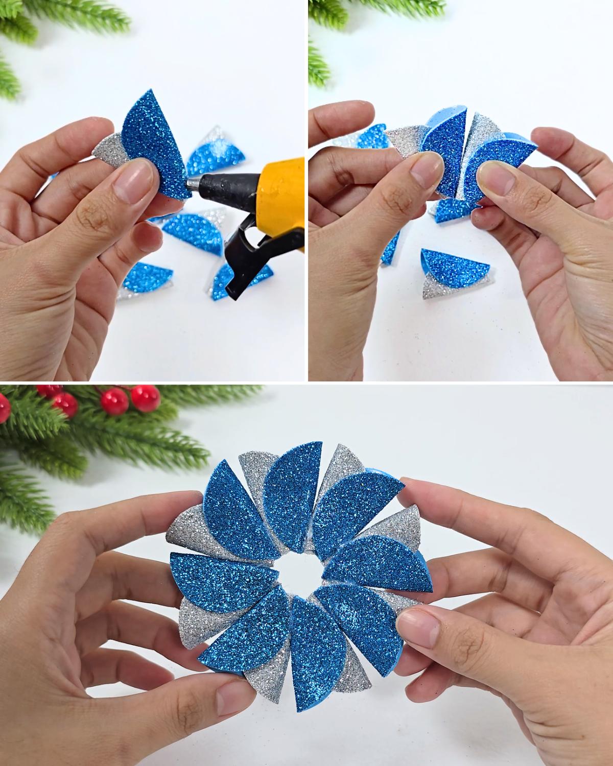 Budget-Friendly DIY Glitter Foam Ornament Craft