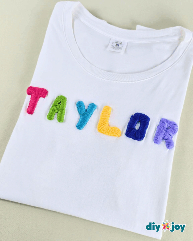 DIY Personalized T-shirt Name Embroidery