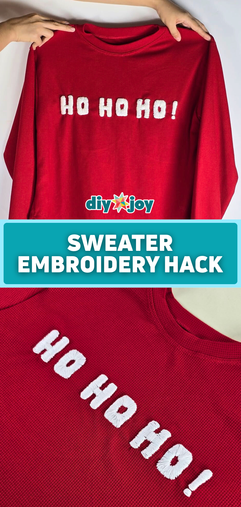 Easy Christmas Sweater Embroidery Hack