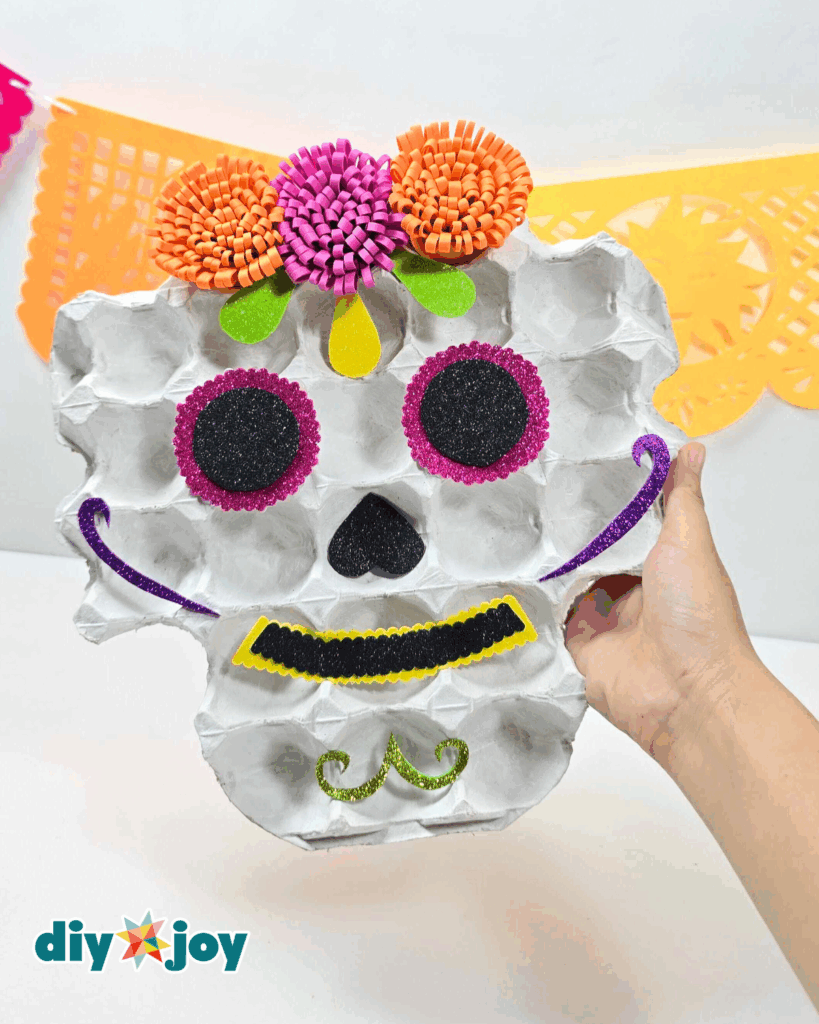 Easy Sugar Skull Egg Tray Decoration Hack