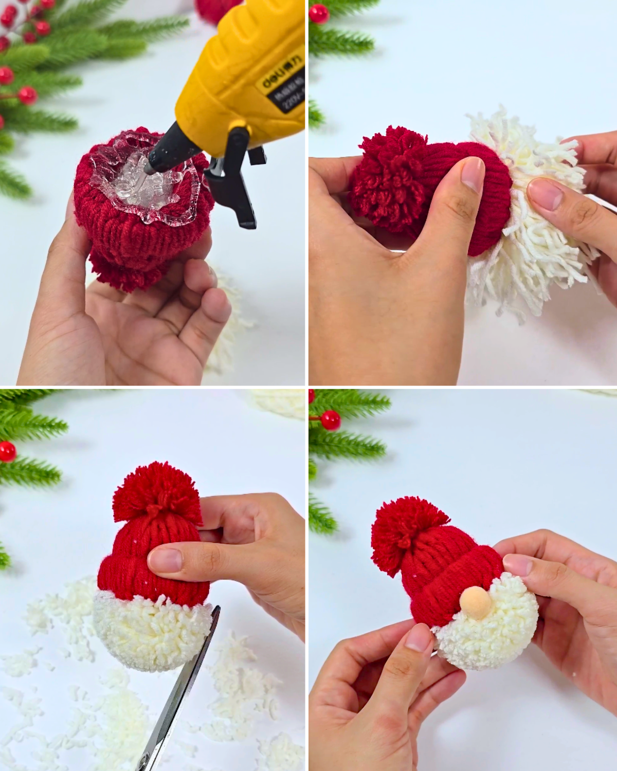 Handmade Santa Gnome Ornament