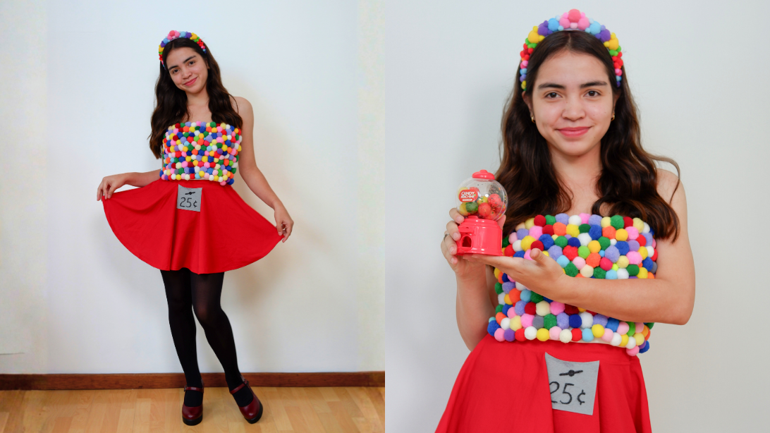 Last minute DIY Halloween costumes — diy gumball machine costume, easy step-by-step tutorial
