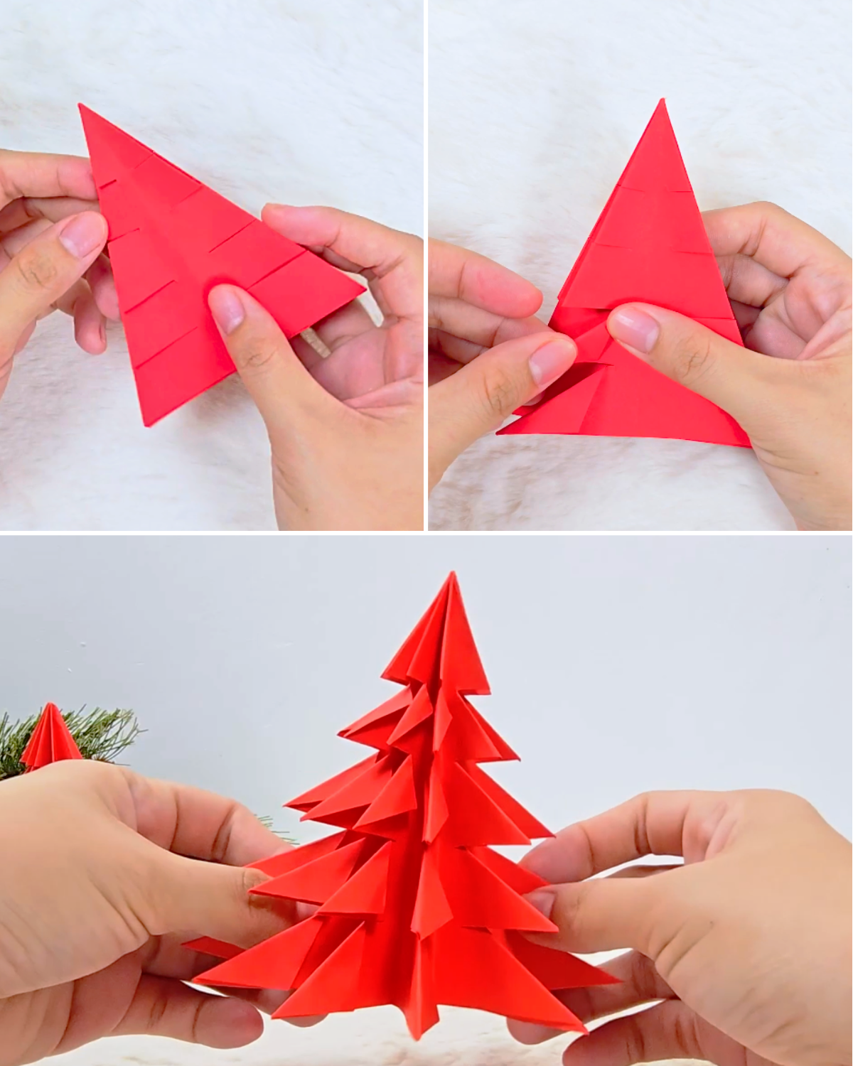 Simple 3D Origami Christmas Tree Tutorial