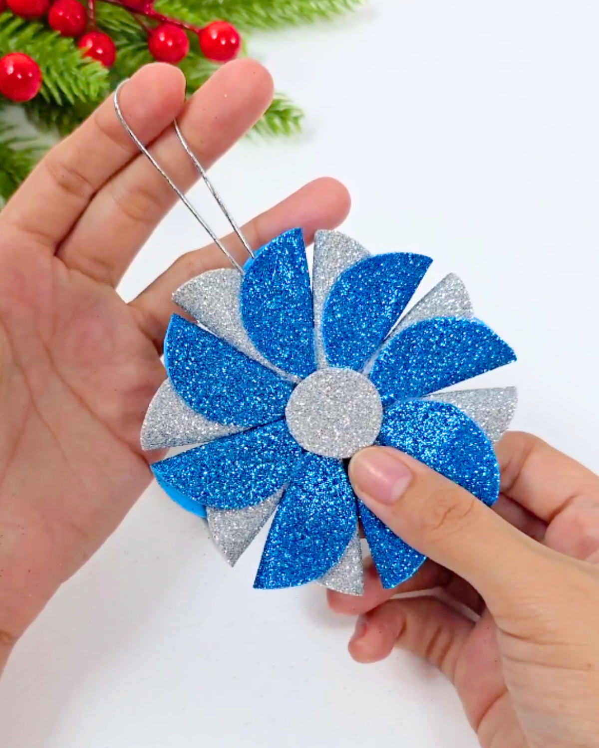 Step-by-Step Glitter Foam Ornament