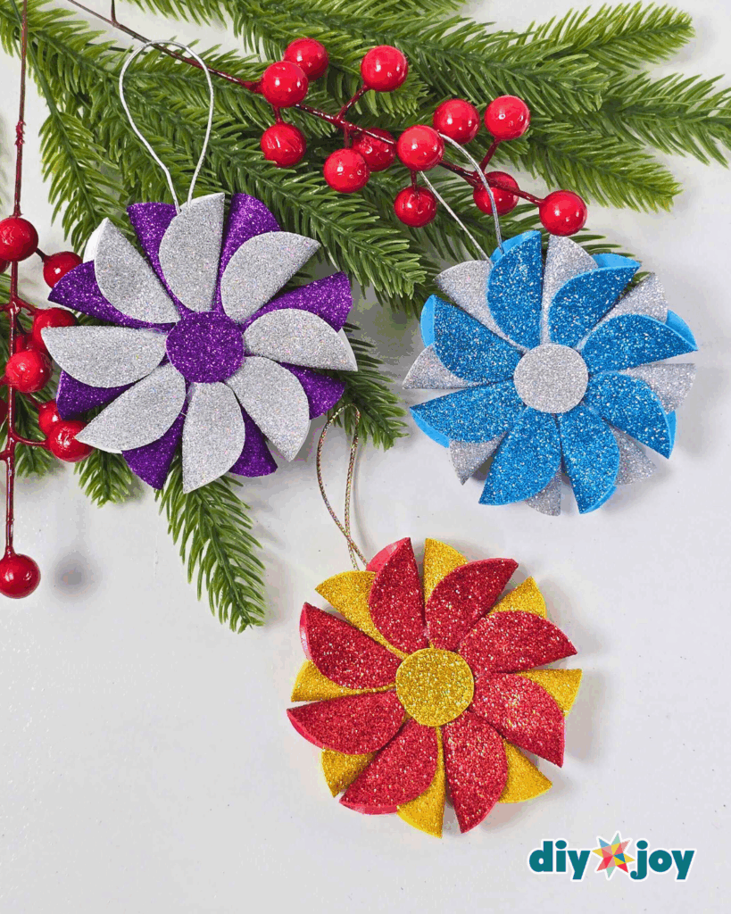Cute Glitter Foam Ornaments for Your Tree