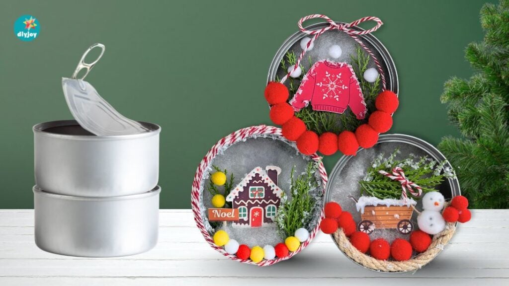 DIY Ornaments Using Tuna Cans
