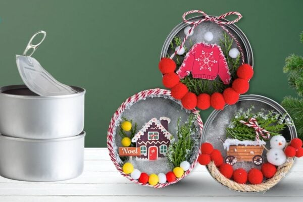 DIY Ornaments Using Tuna Cans