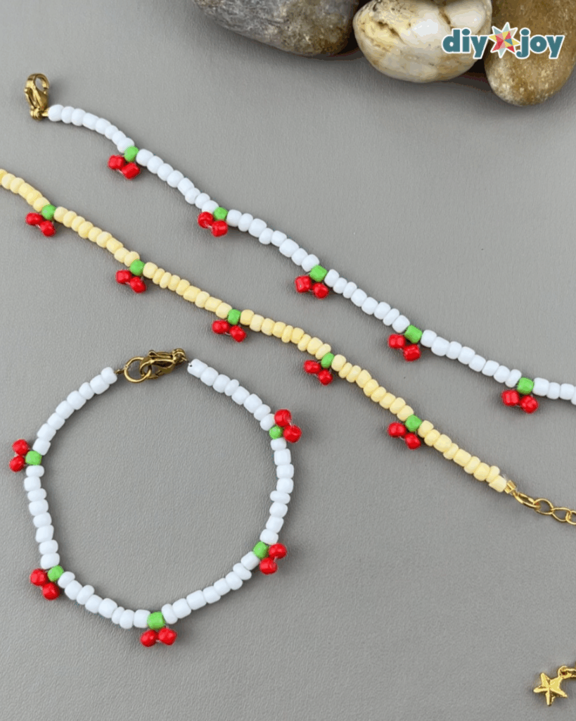 Easy Cherry Beaded Bracelet