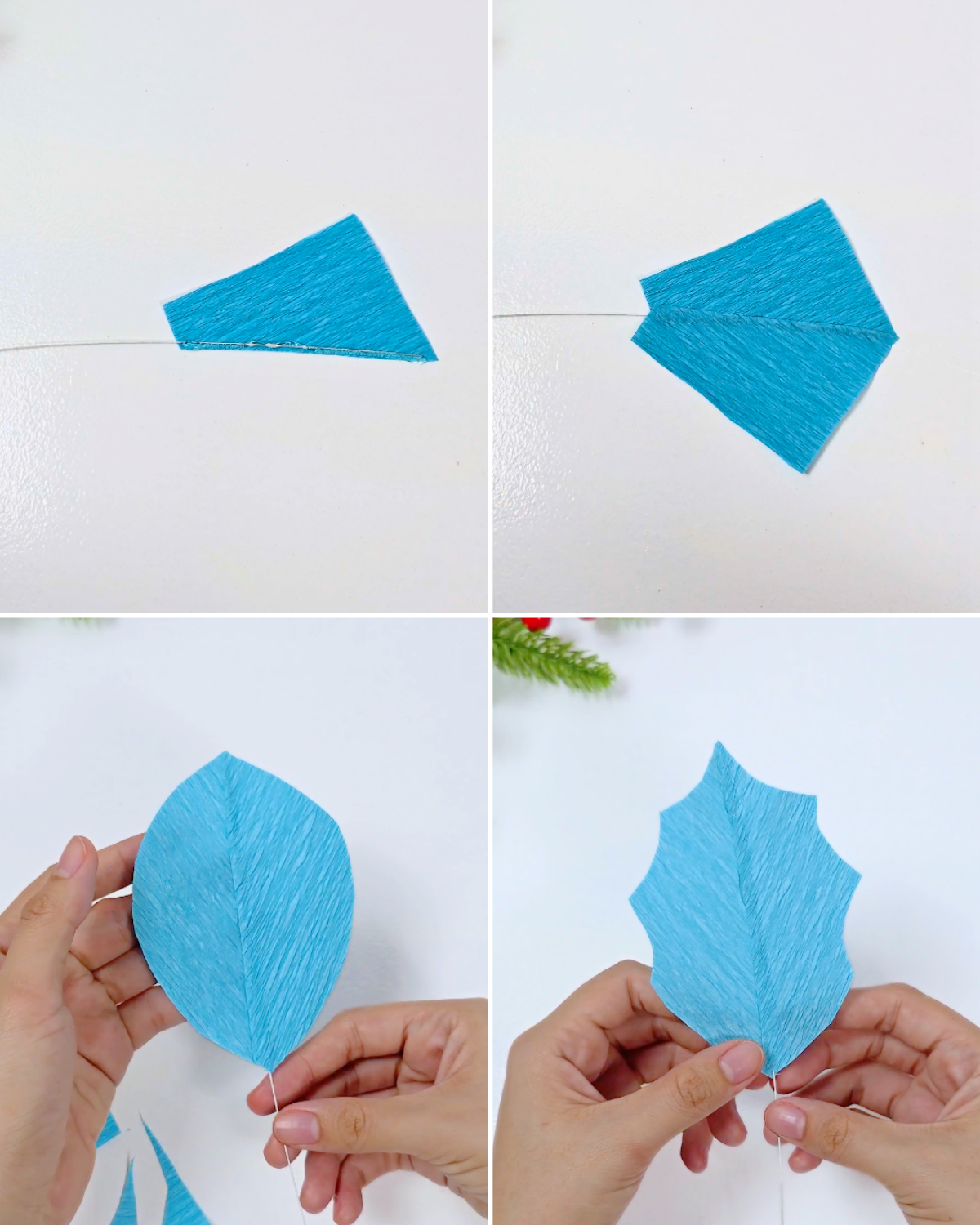 Easy Crepe Paper Poinsettia Ornament Tutorial