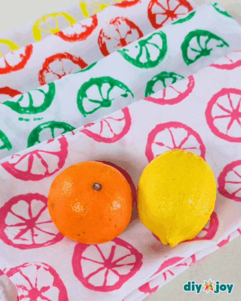 Easy DIY Citrus Print Tea Towel