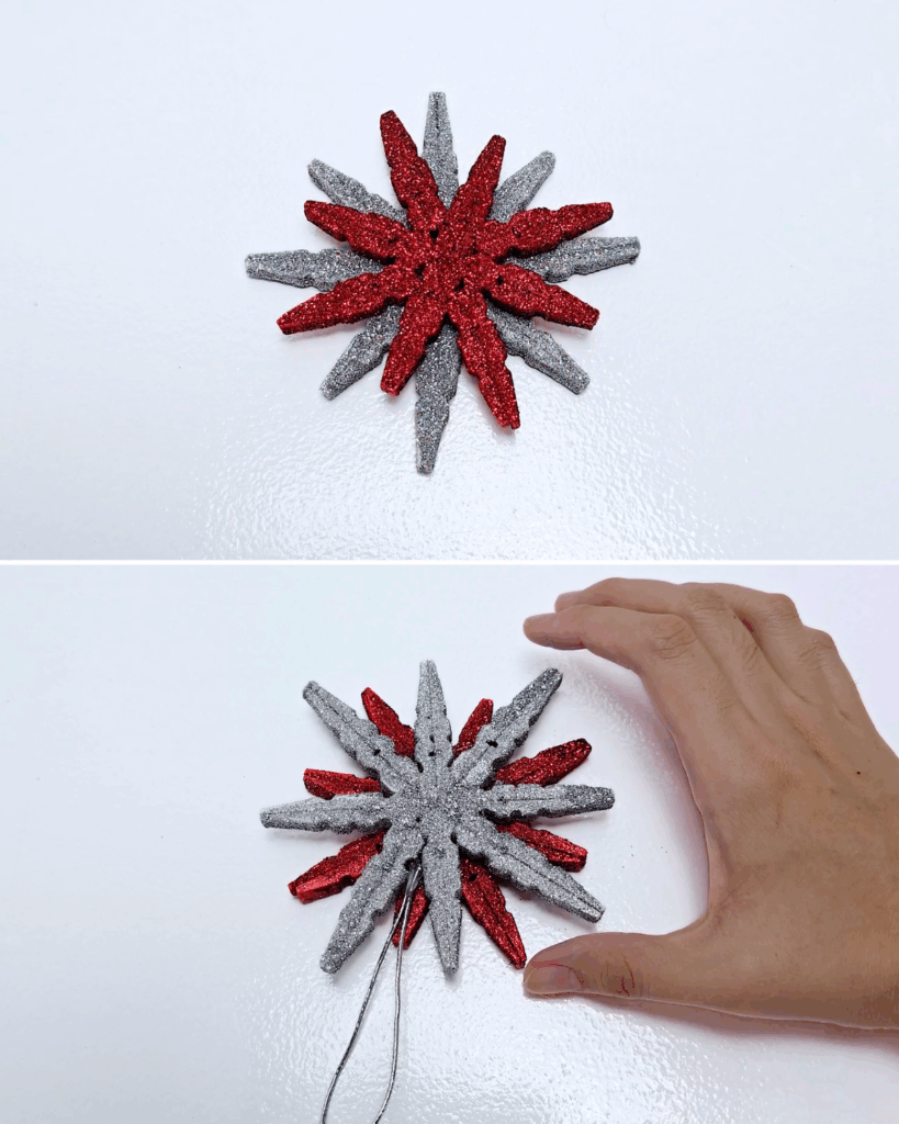 Easy DIY Clothespin Snowflake Ornaments Craft