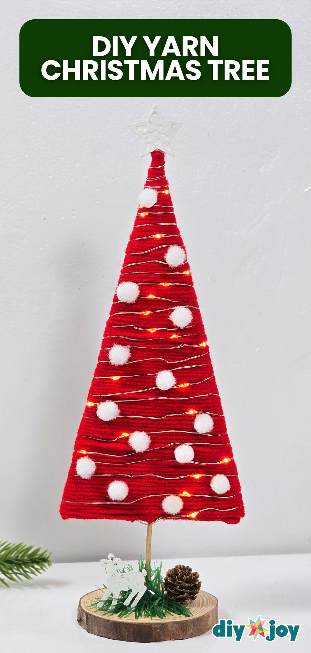 Easy DIY Mini Christmas Tree Using Yarn