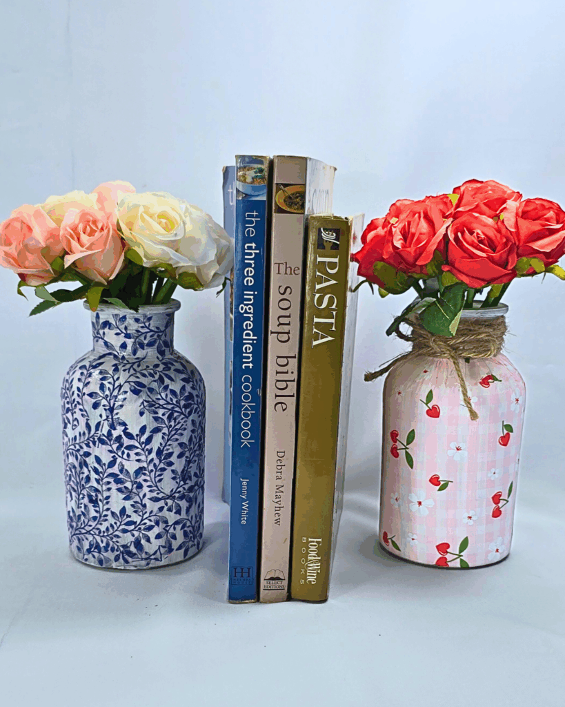 Easy Decoupage Vase Using Napkin Paper