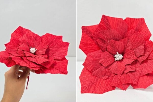Easy Handmade Realistic Crepe Paper Poinsettia
