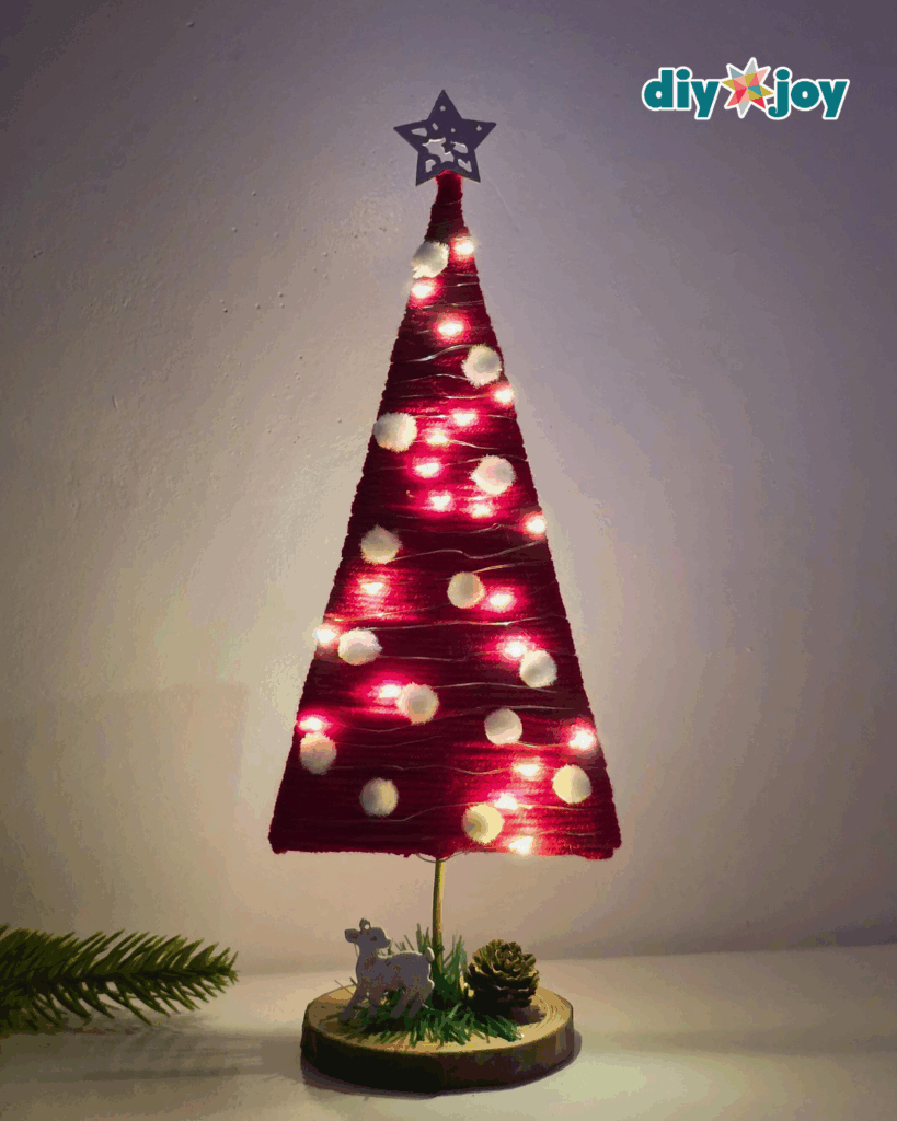 Easy Yarn Christmas Tree Decoration Idea