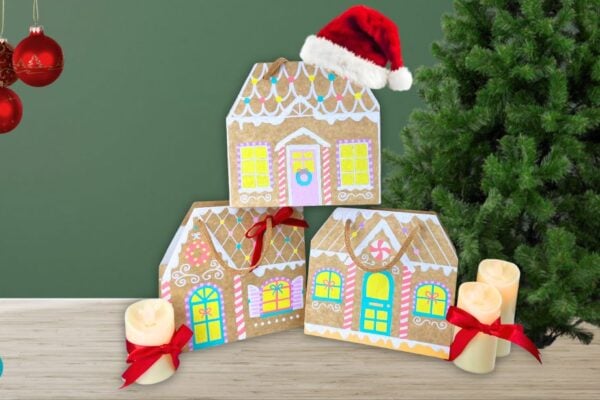 Easy gingerbread house paper bag