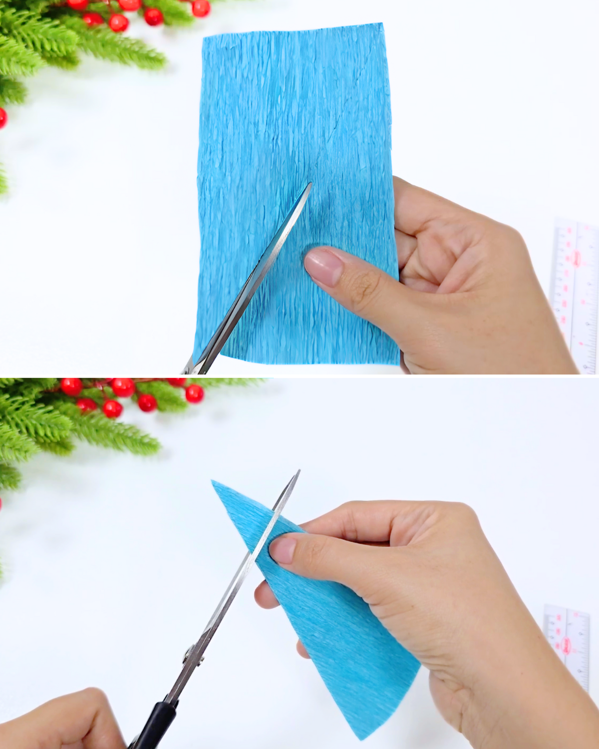How to Make a Crepe Paper Poinsettia Ornament for Christmas