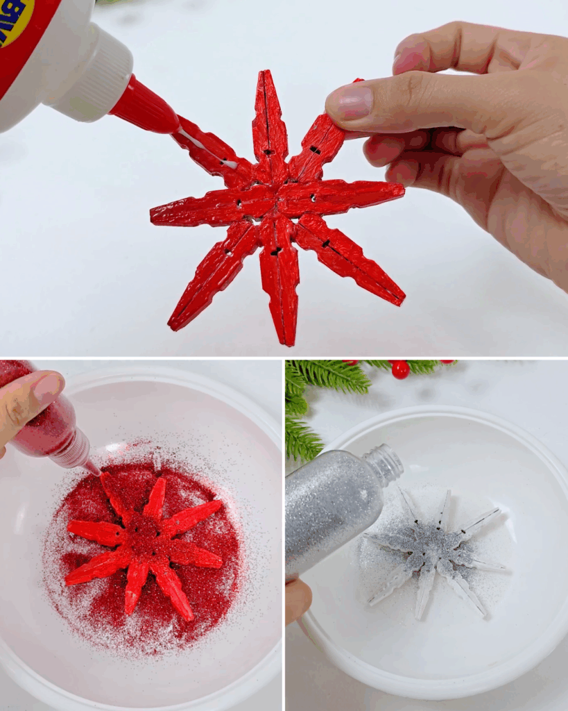 Step-by-Step Clothespin Snowflake Ornament Tutorial