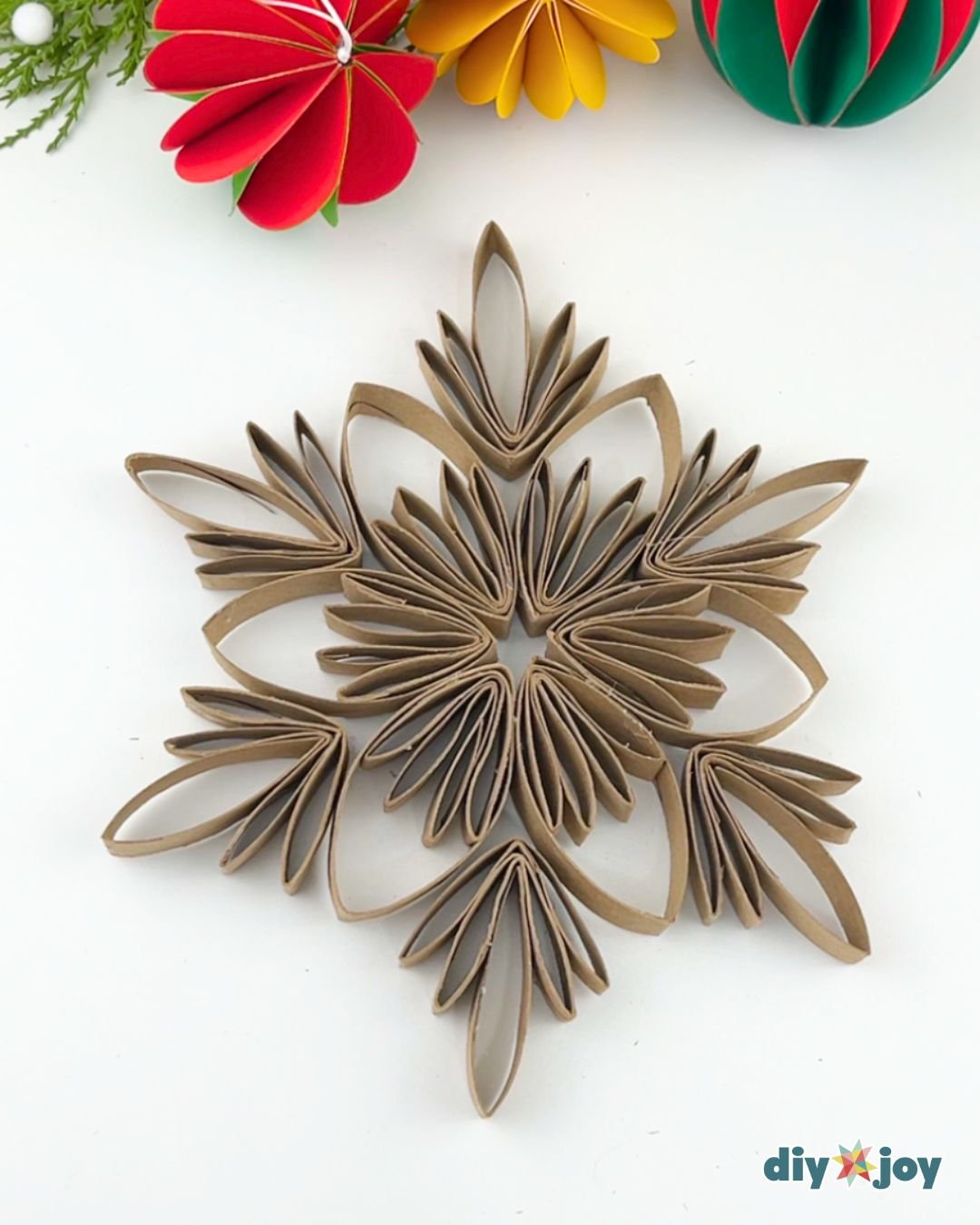 Toilet paper tube snowflake