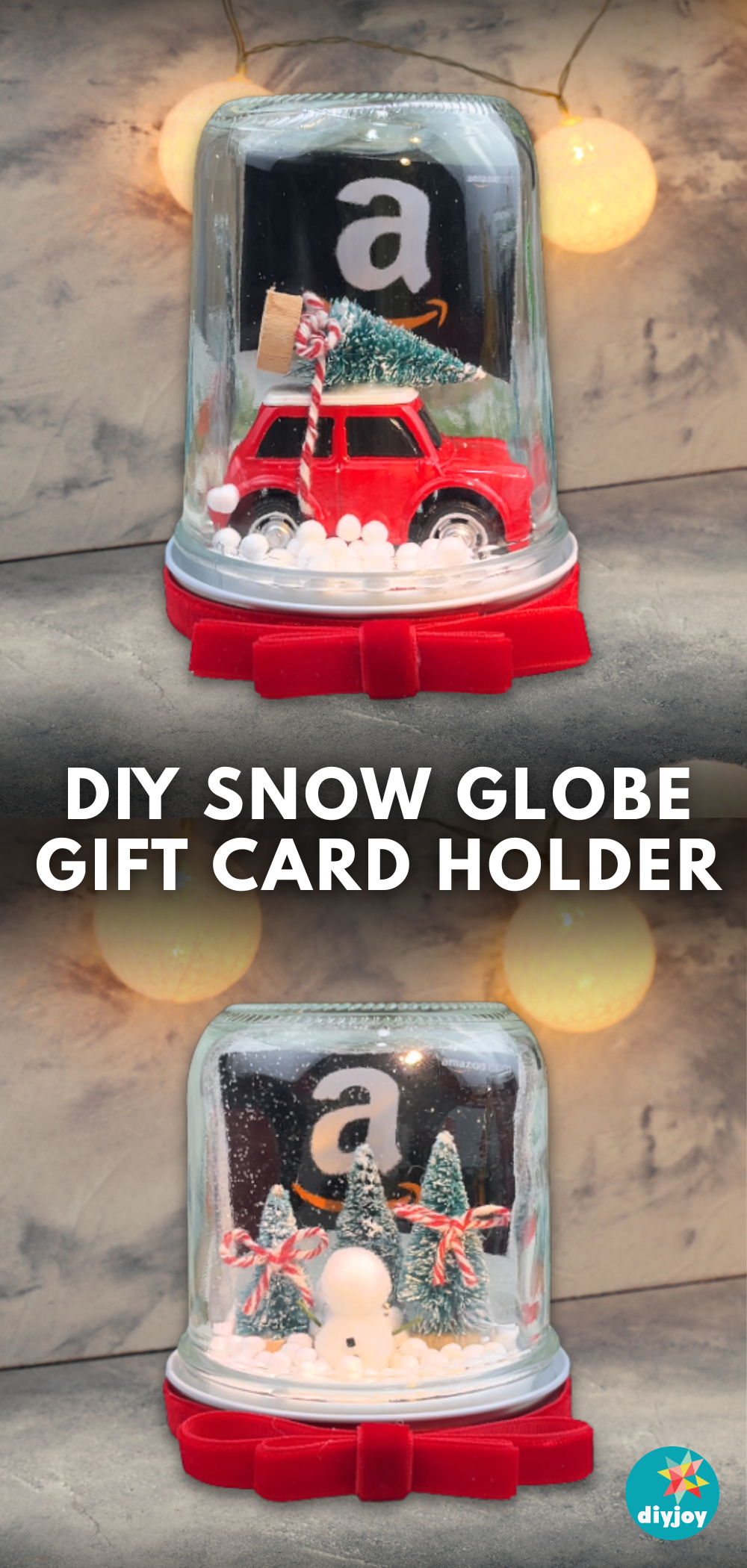 DIY Snow globe gift card holder tutorial