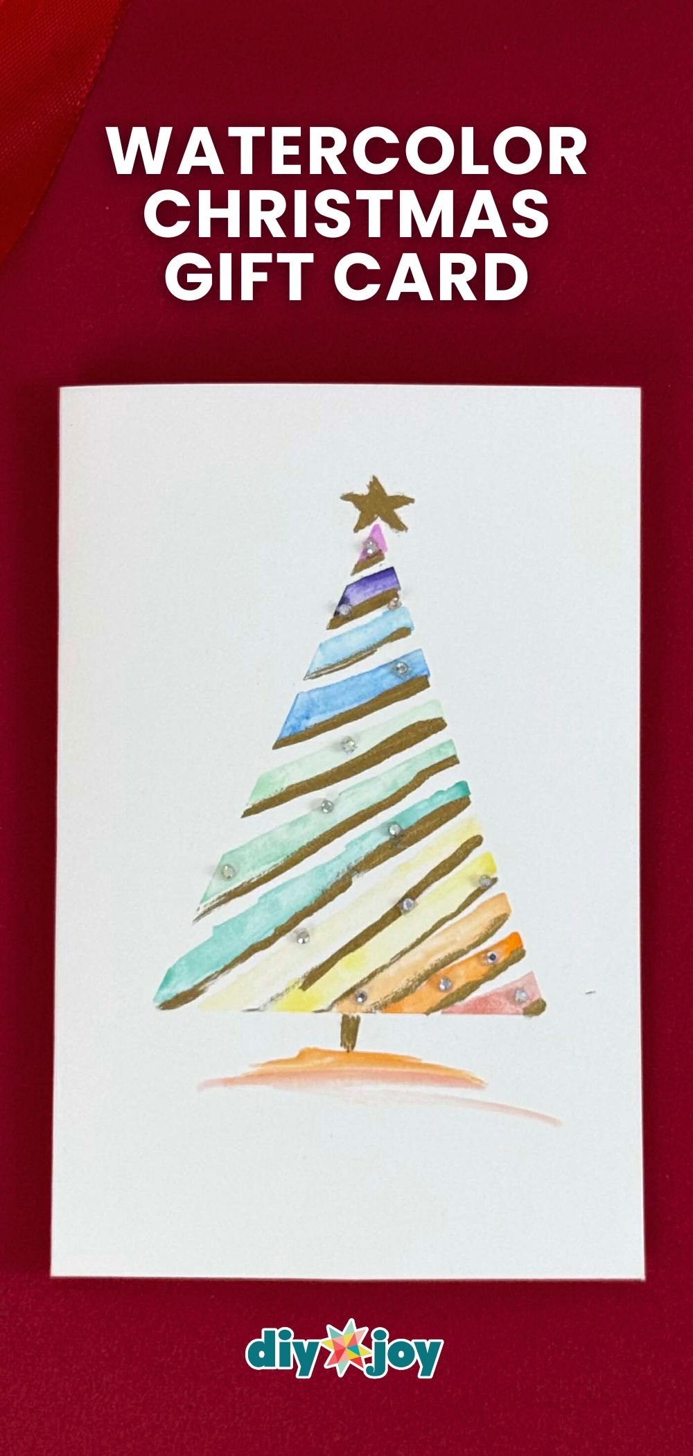 DIY Watercolor Gift Card for Christmas