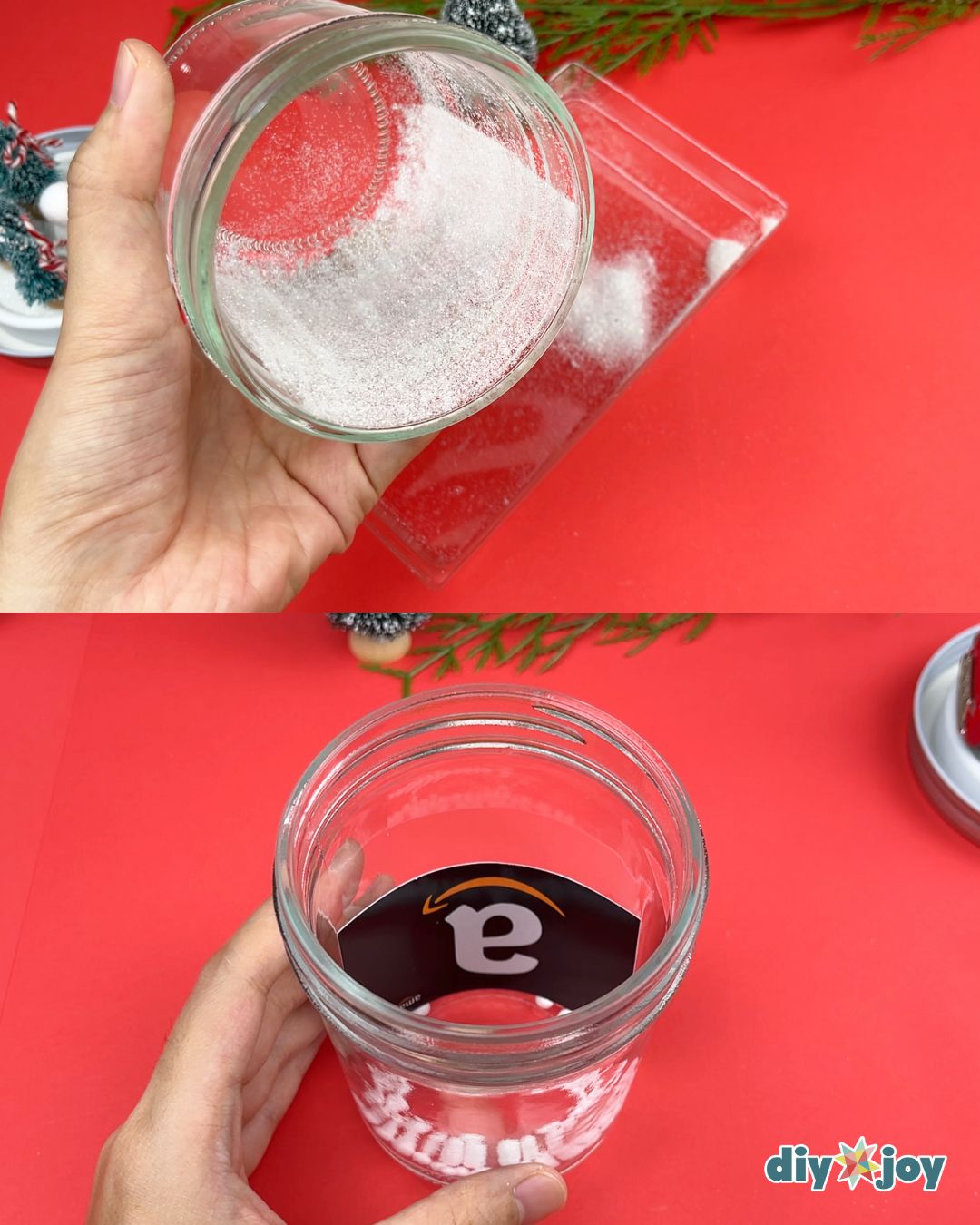 Homemade snow globe