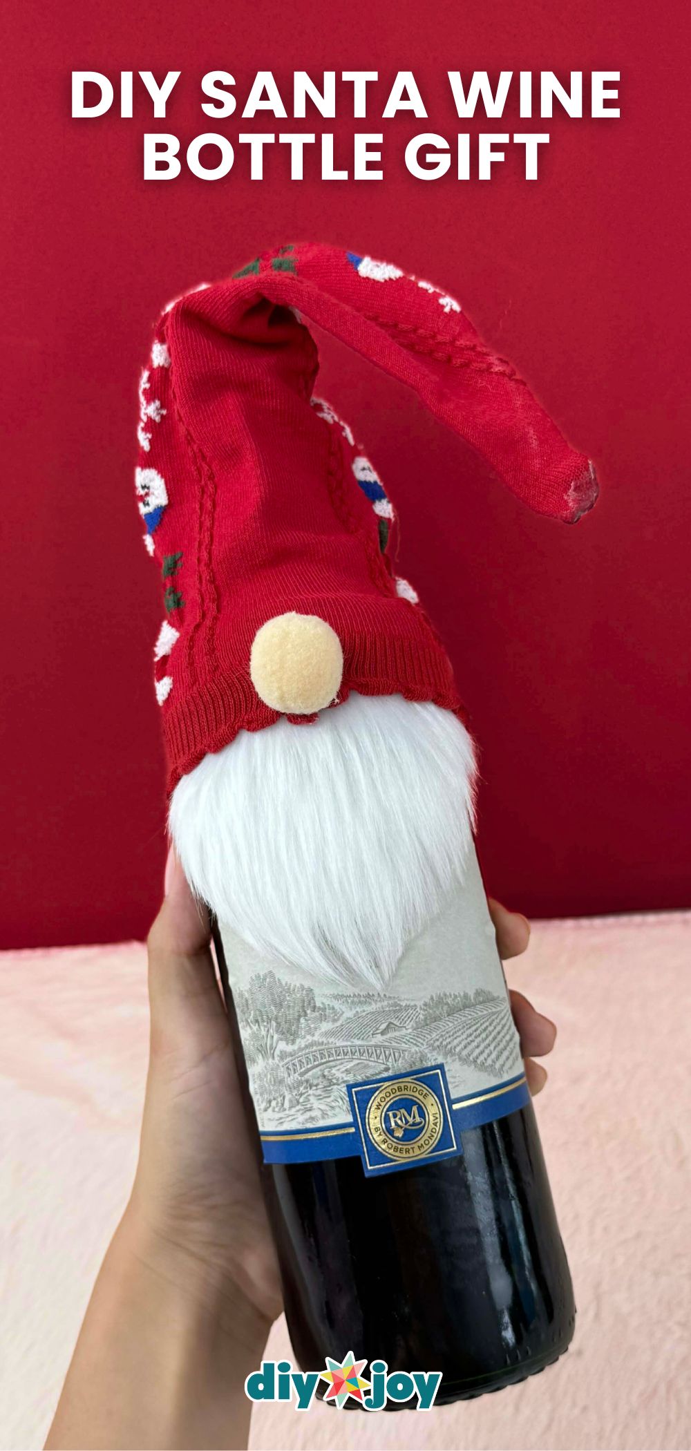 How to Make a Wine Bottle Santa Gift for Parties