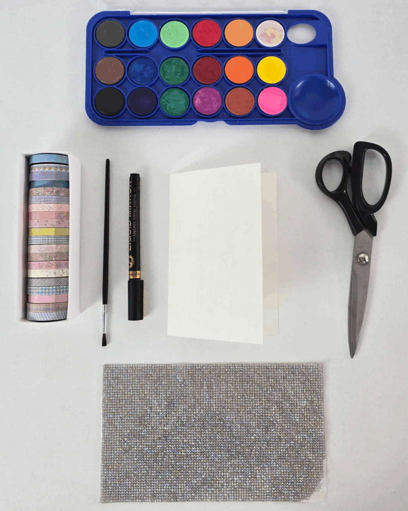 Materials for Watercolor Christmas Card