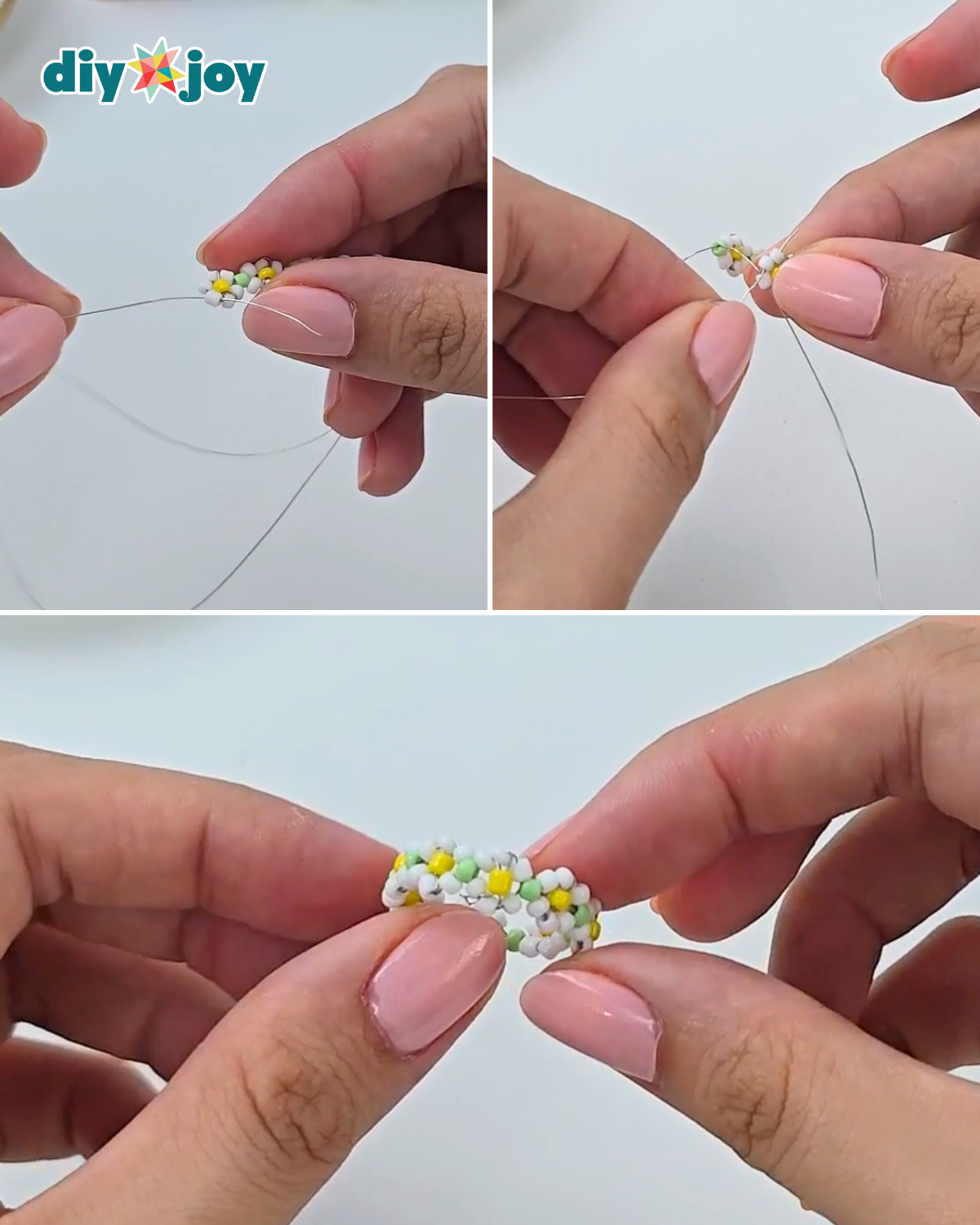Simple Daisy Bead Ring Design
