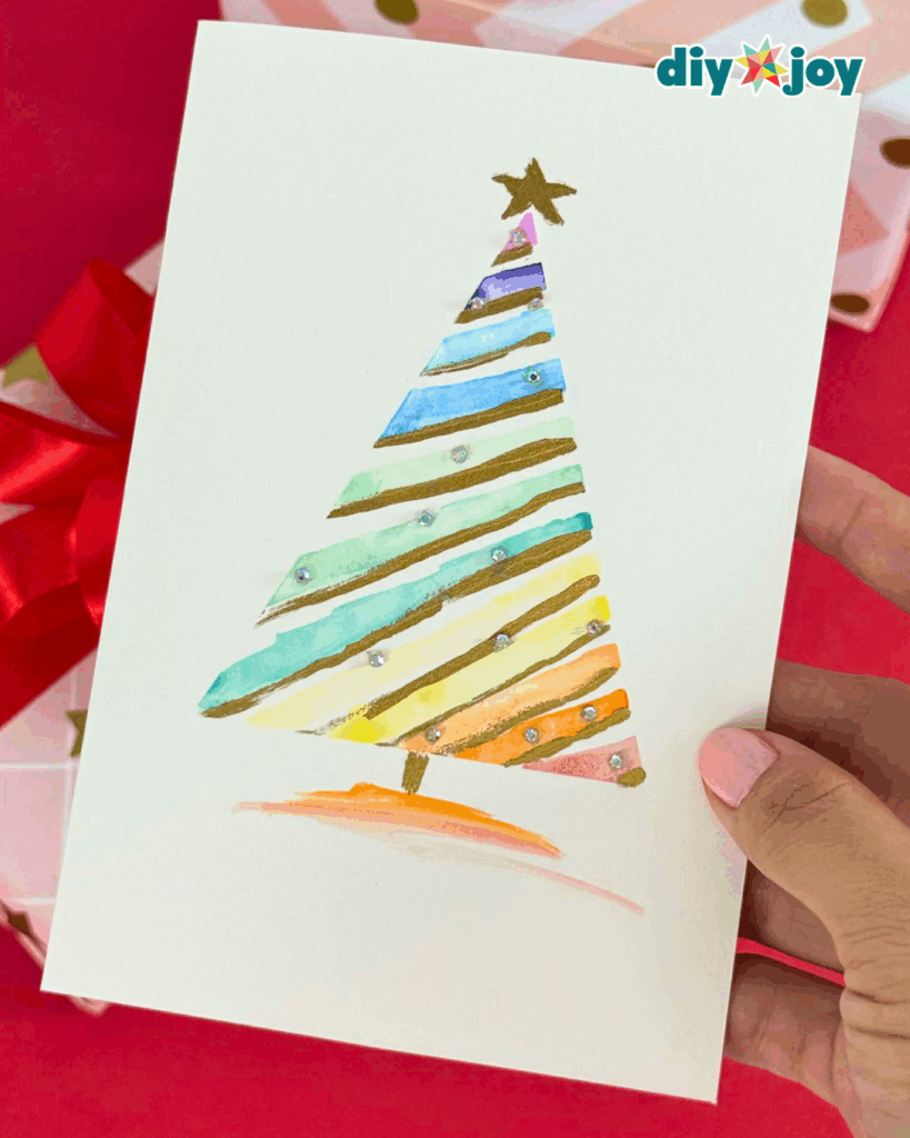 Watercolor Christmas Card Craft for Kids